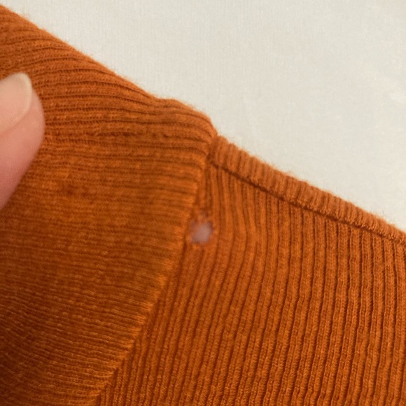 Burnt Orange Wilfred Cropped Mock Turtleneck Top Sz S - Picture 5 of 5
